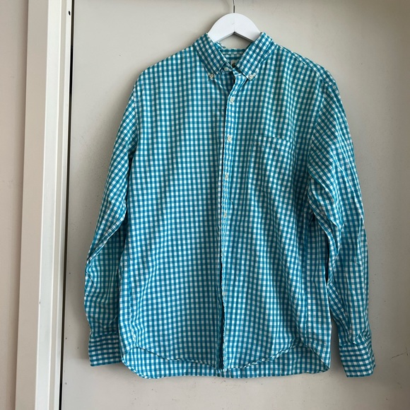 J. Crew Other - J. Crew Teal Gingham Button Down Shirt